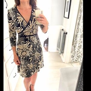 Beige & Black floral Blu Heaven Nordstrom's dress. Size Large